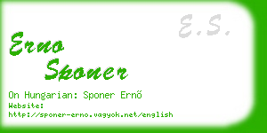 erno sponer business card
