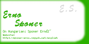 erno sponer business card